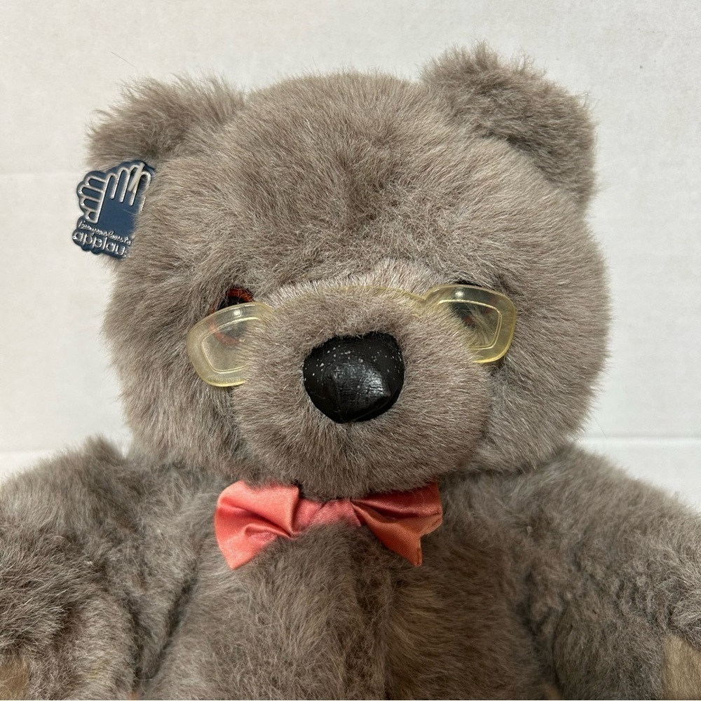 Vintage Applause Grandpa Sam Bear Plush 16” 1986 Glasses Stuffed Animal Toy Tags - Picture 2 of 9